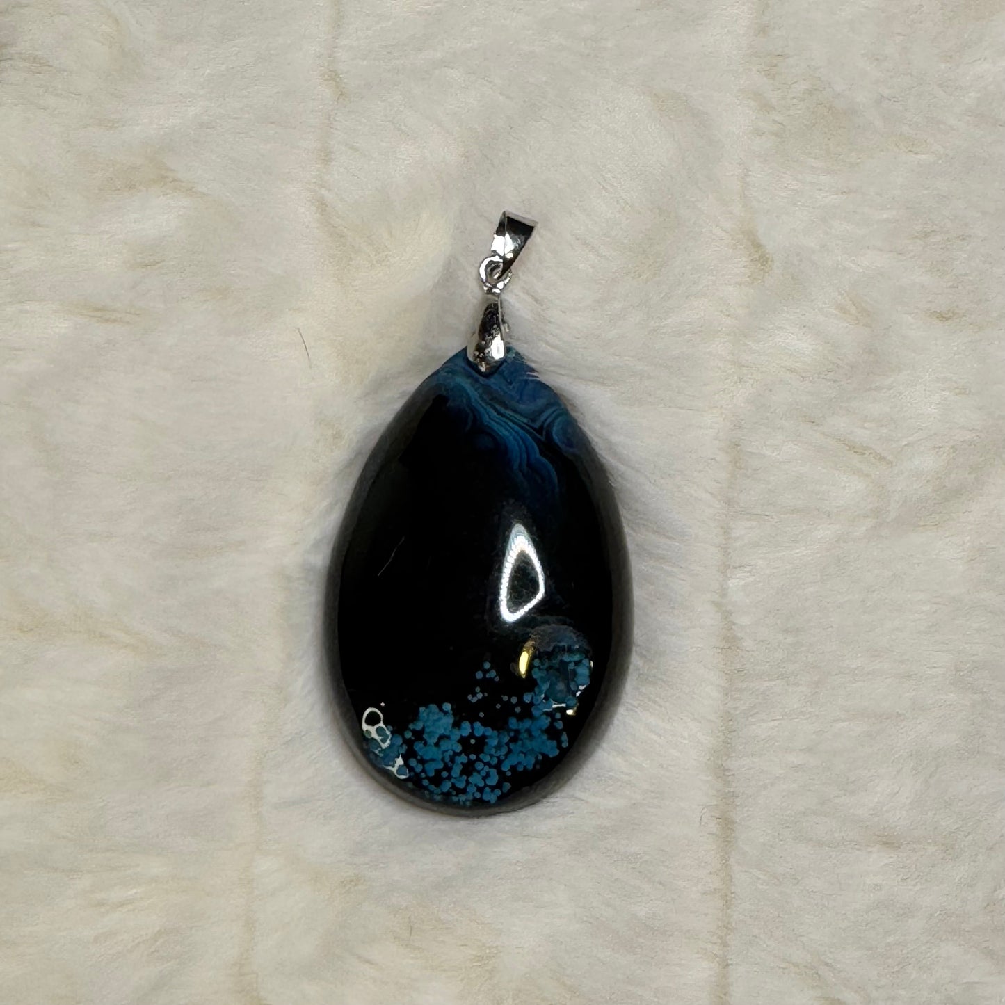 100% Real Starry Agate Grade AA Genuine Natural Teardrop Healing GemStone Pendant.