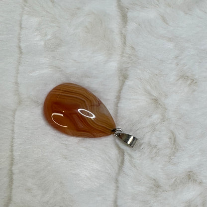 100% Real Red Striped Agate Grade AA Genuine Natural Teardrop  Healing GemStone Pendant.
