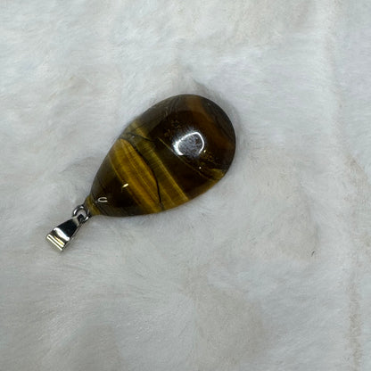 100% Real Tiger Eye Grade AA Genuine Natural Teardrop  Healing Gem Stone Pendant.
