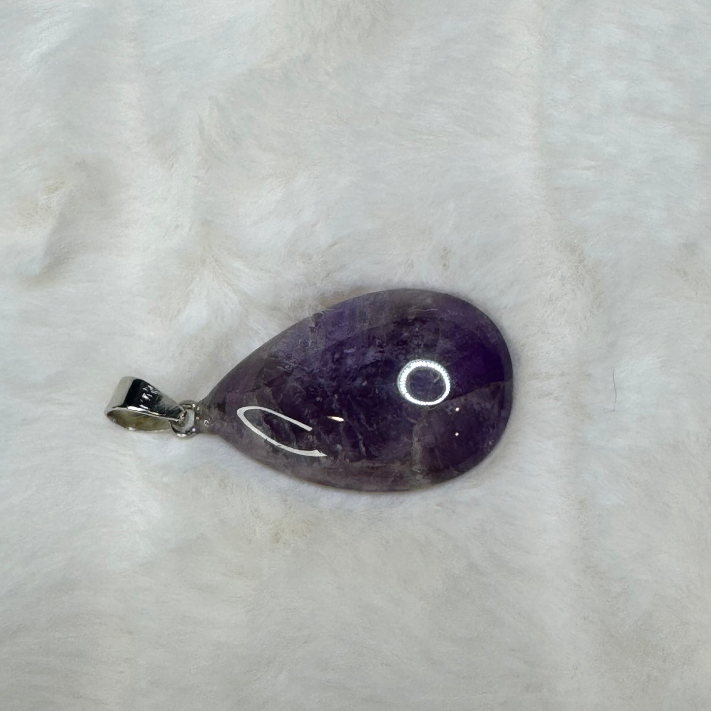100% Real  Grade AA Amethyst Genuine Natural Teardrop  Healing GemStone Pendant.