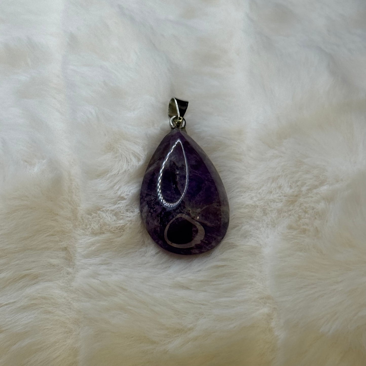100% Real  Grade AA Amethyst Genuine Natural Teardrop  Healing GemStone Pendant.