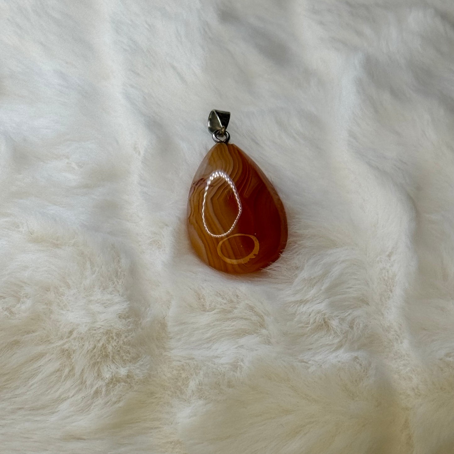 100% Real Red Striped Agate Grade AA Genuine Natural Teardrop  Healing GemStone Pendant.