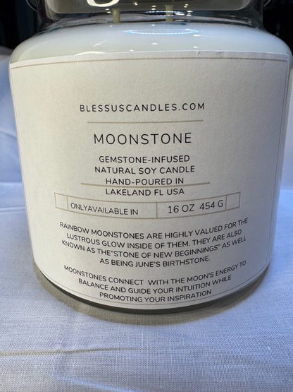 Rainbow Moonstone Gemstone-Infused Natural Soy Candle Hand-Poured in inLakeland, FL USA (Copy)