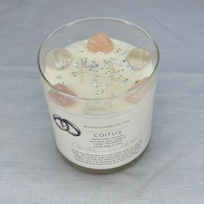 Coitus: Gemstone-Infused Natural Soy Candle Hand-Poured in Lakeland, FL USA