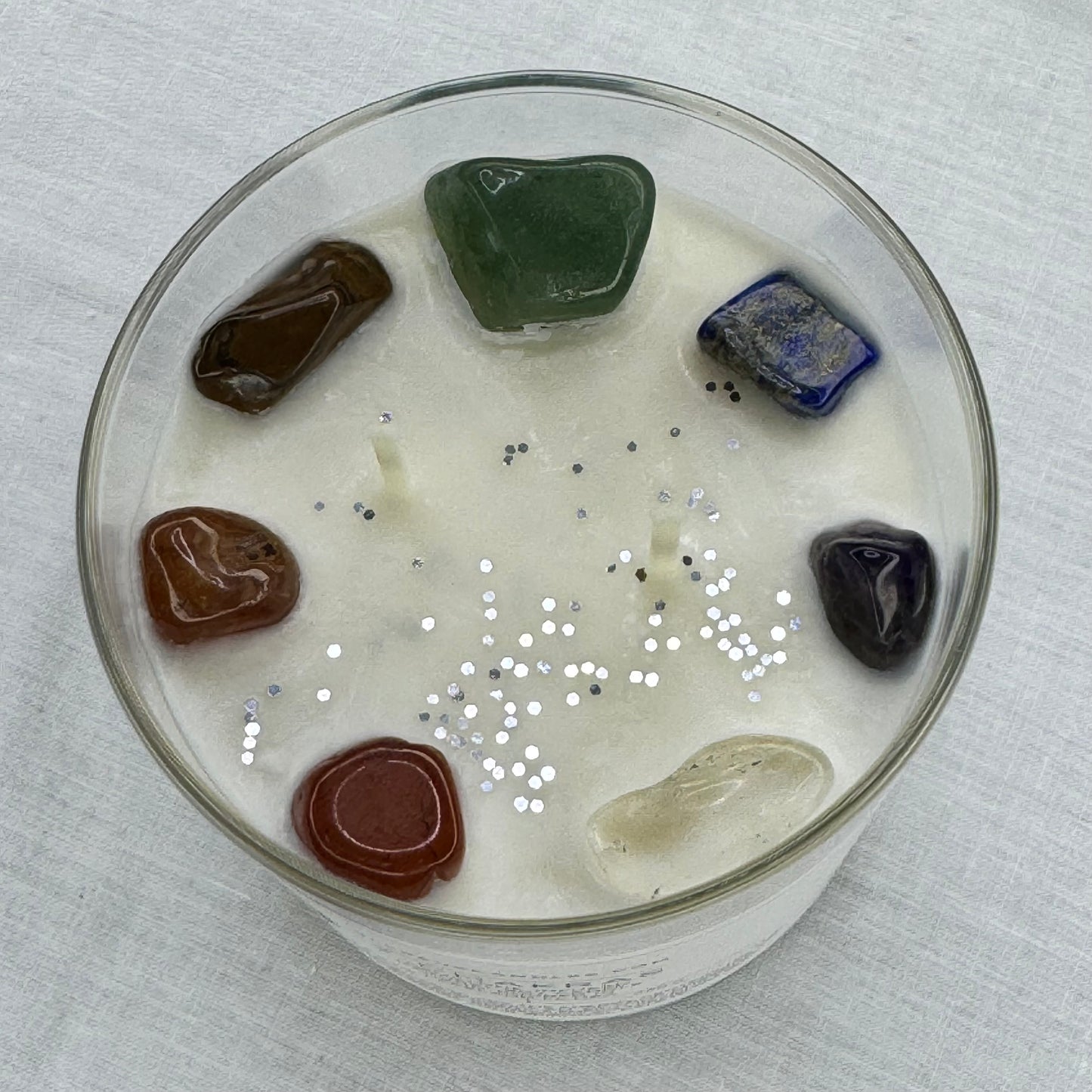 7 Chakras: Gemstone-Infused Natural Soy Candle Hand-Poured in Lakeland, FL USA