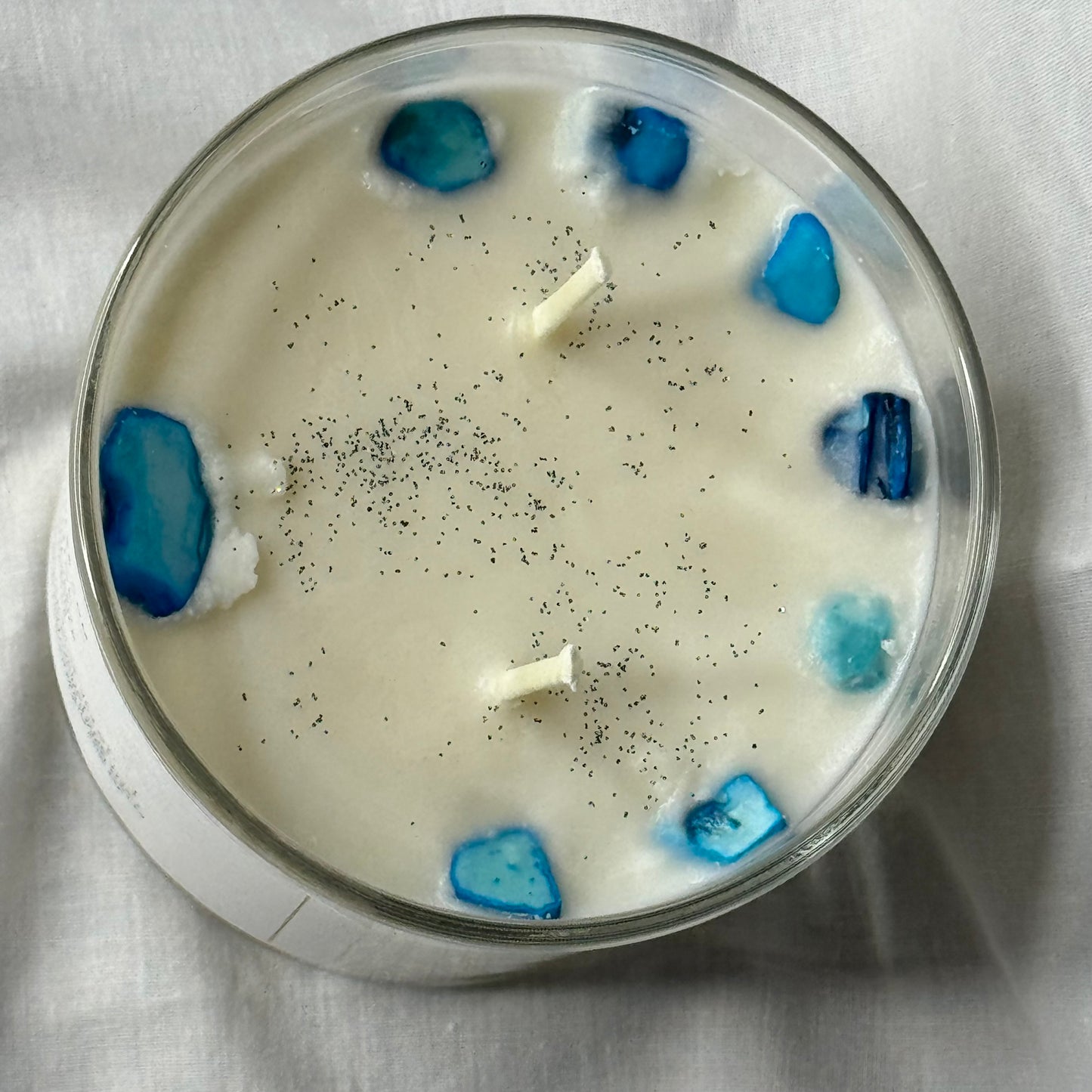 Turquoise-Gemstone-Infused Natural Soy Candle Hand-Poured in Lakeland, FL USA