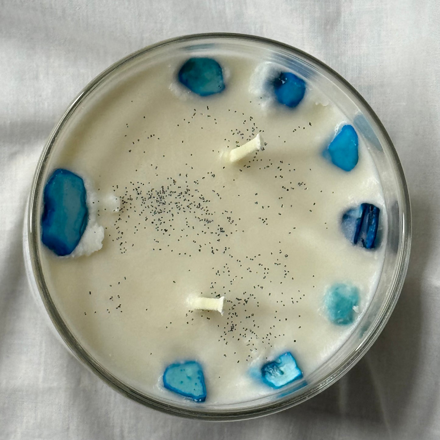 Turquoise-Gemstone-Infused Natural Soy Candle Hand-Poured in Lakeland, FL USA
