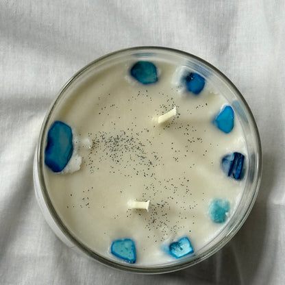 Turquoise-Gemstone-Infused Natural Soy Candle Hand-Poured in Lakeland, FL USA