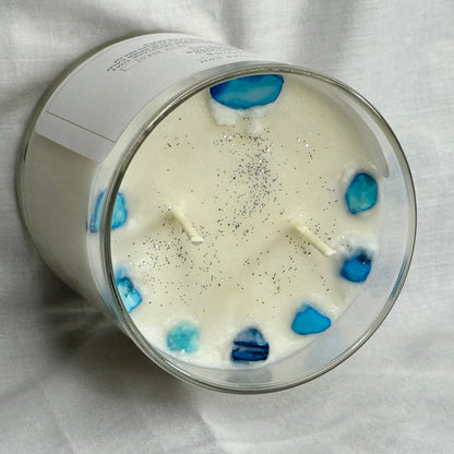 Turquoise-Gemstone-Infused Natural Soy Candle Hand-Poured in Lakeland, FL USA