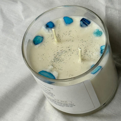 Turquoise-Gemstone-Infused Natural Soy Candle Hand-Poured in Lakeland, FL USA