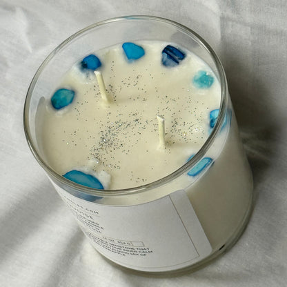 Turquoise-Gemstone-Infused Natural Soy Candle Hand-Poured in Lakeland, FL USA