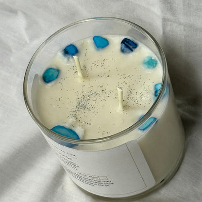 Turquoise-Gemstone-Infused Natural Soy Candle Hand-Poured in Lakeland, FL USA