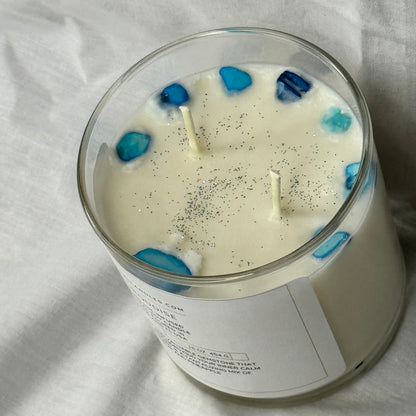 Turquoise-Gemstone-Infused Natural Soy Candle Hand-Poured in Lakeland, FL USA