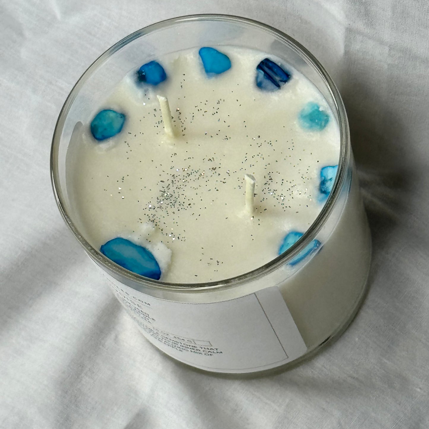 Turquoise-Gemstone-Infused Natural Soy Candle Hand-Poured in Lakeland, FL USA