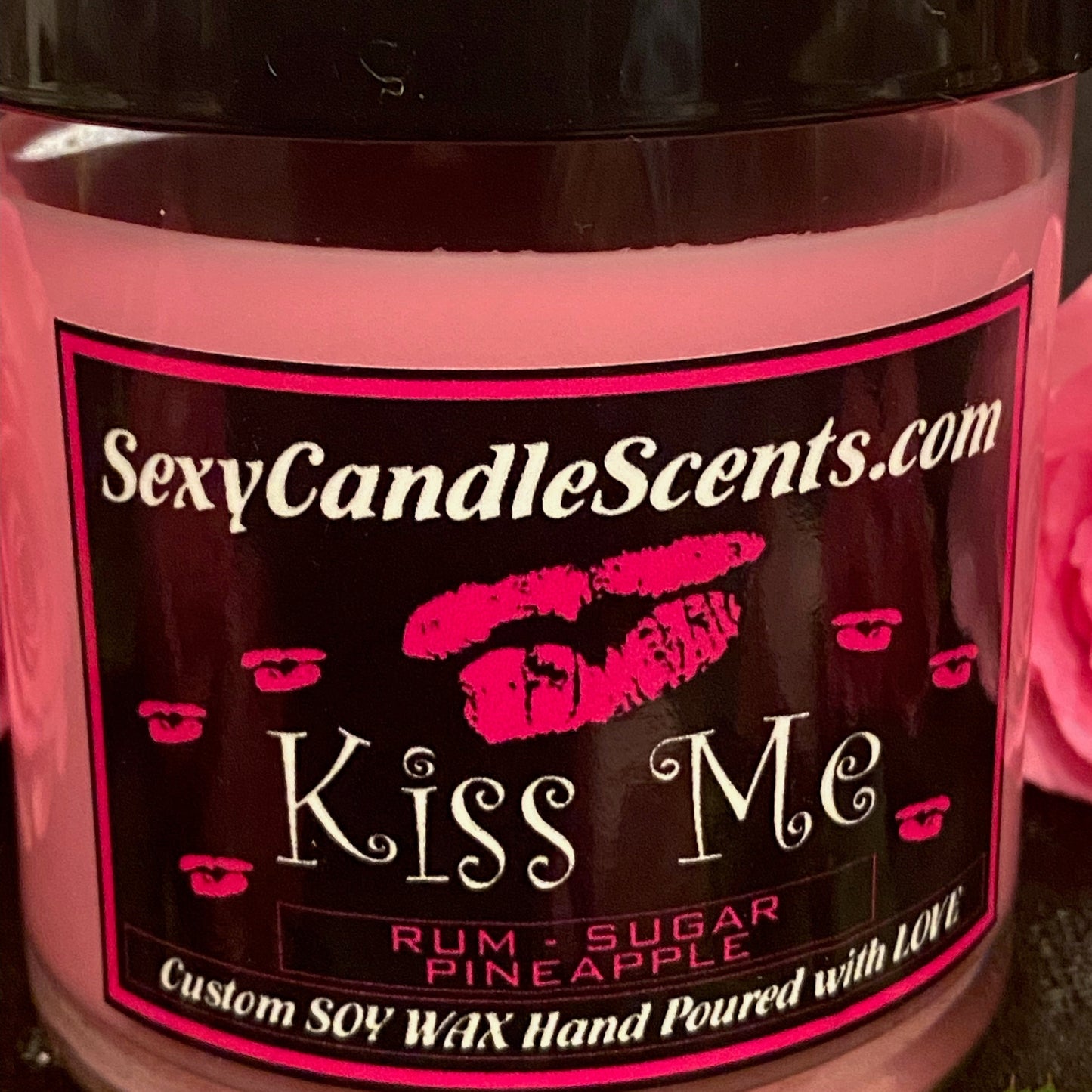 Kiss Me - Rum, Sugar, and Pineapple scented candle - Hand-poured candle with natural soy wax