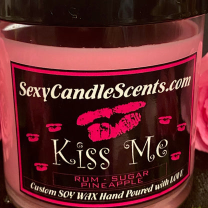 Kiss Me - Rum, Sugar, and Pineapple scented candle - Hand-poured candle with natural soy wax